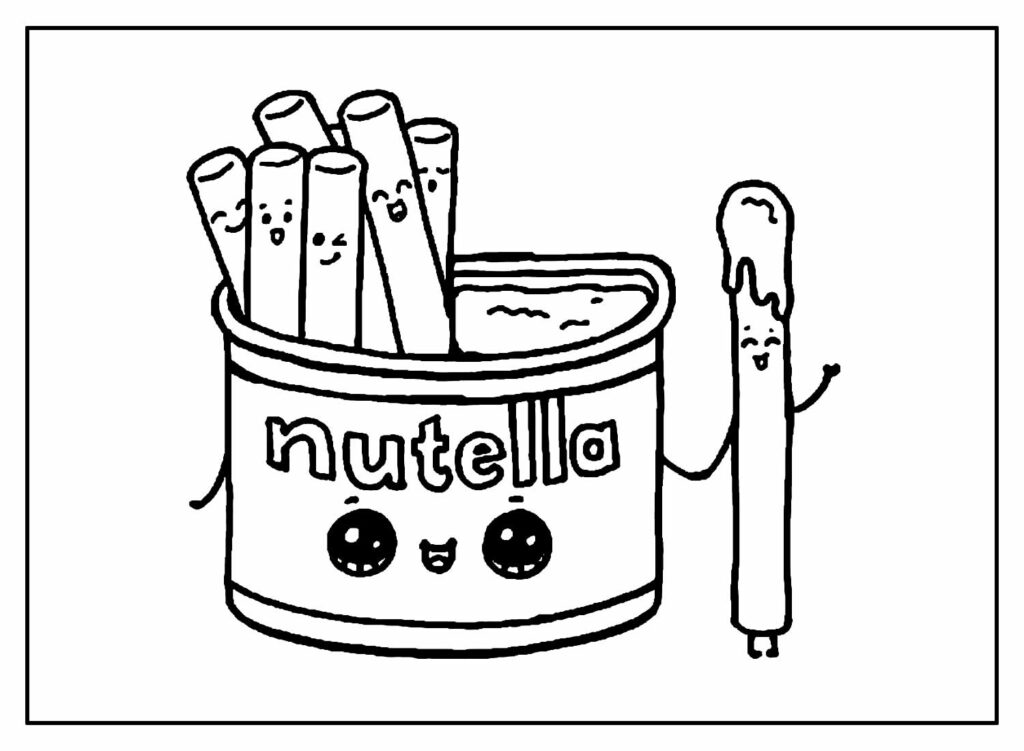 Desenhos de Nutella para colorir - Bora Colorir